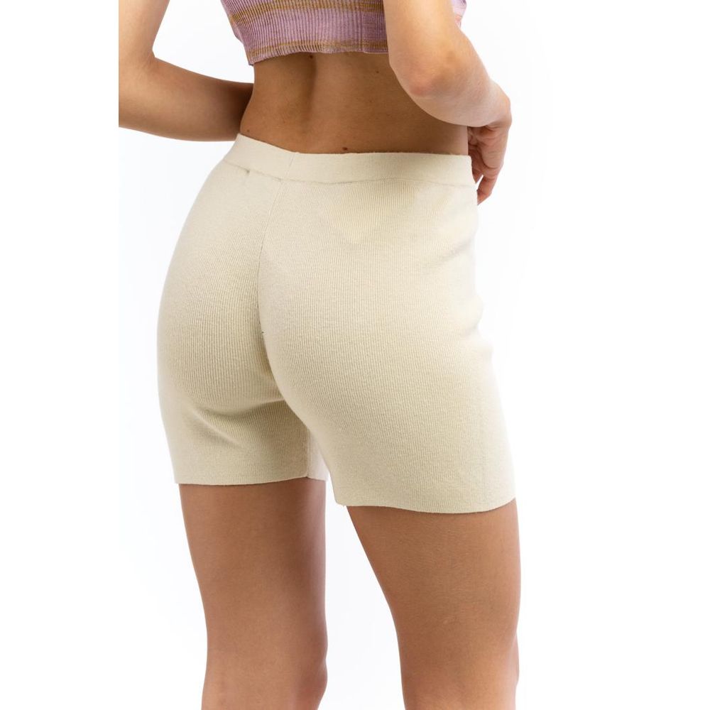 Patrizia Pepe Women's Cashmere Wool Nylon & Viscose Shorts - Beige White