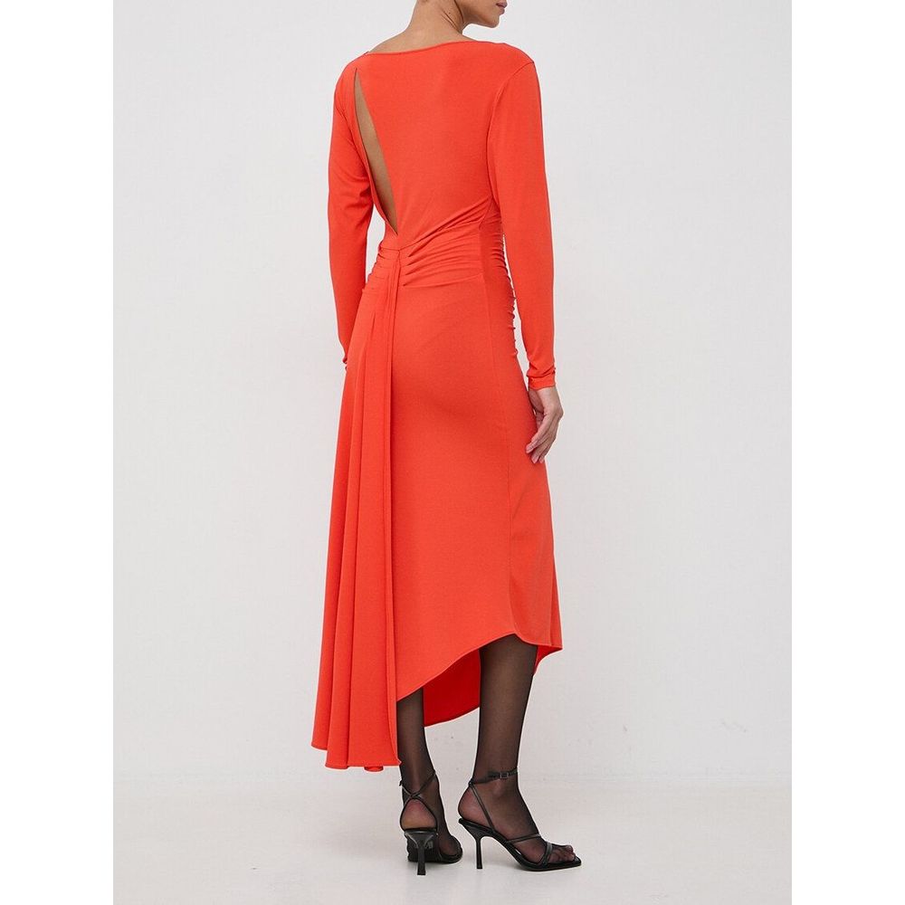 Patrizia Pepe Women's Long-Sleeve Acetate & Nylon Long Dress - Orange