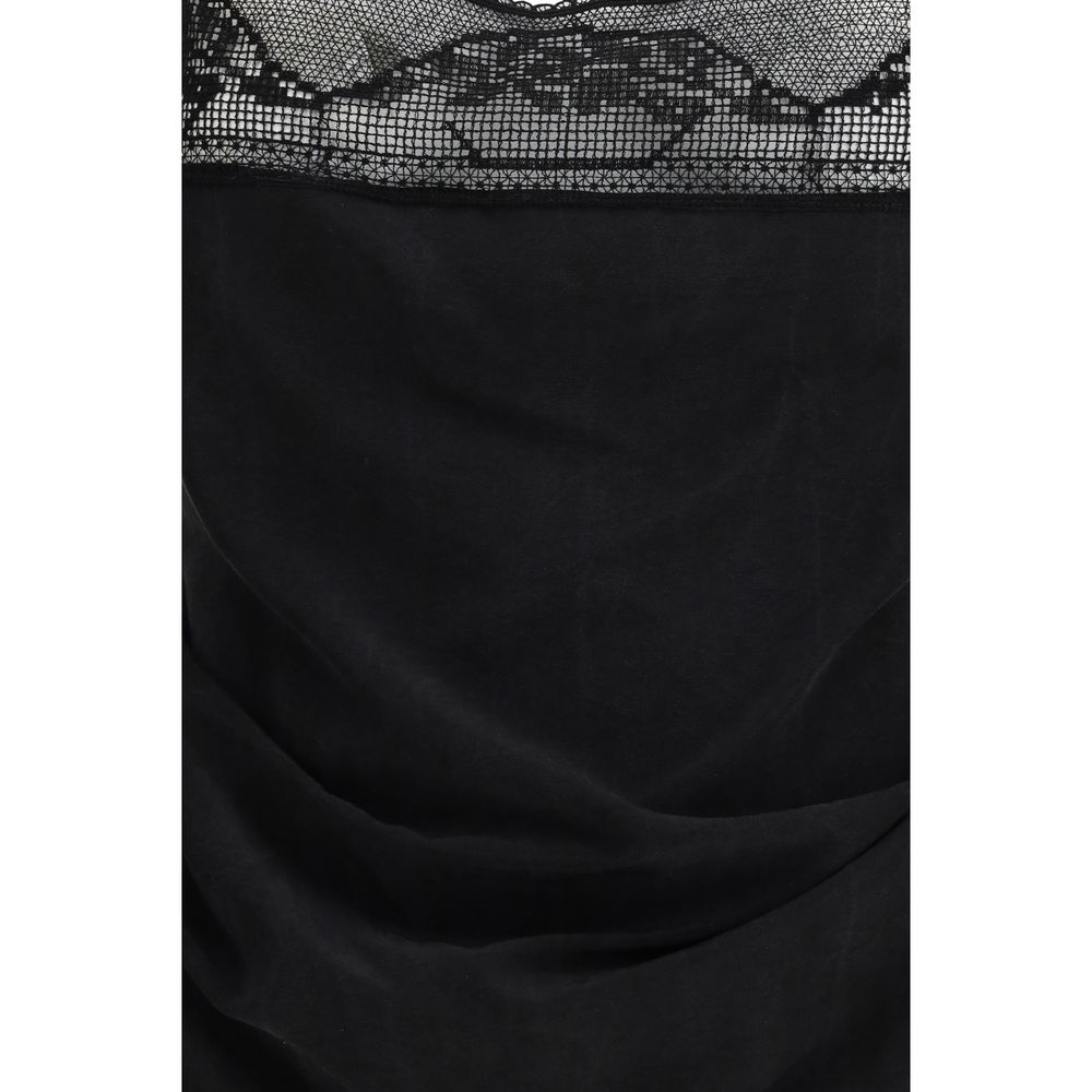 Activewear T-Shirt by Magda Butrym for women in lace & silk black & floral features a sporty silhouette with and , showcasing innovative for a sporty finish.