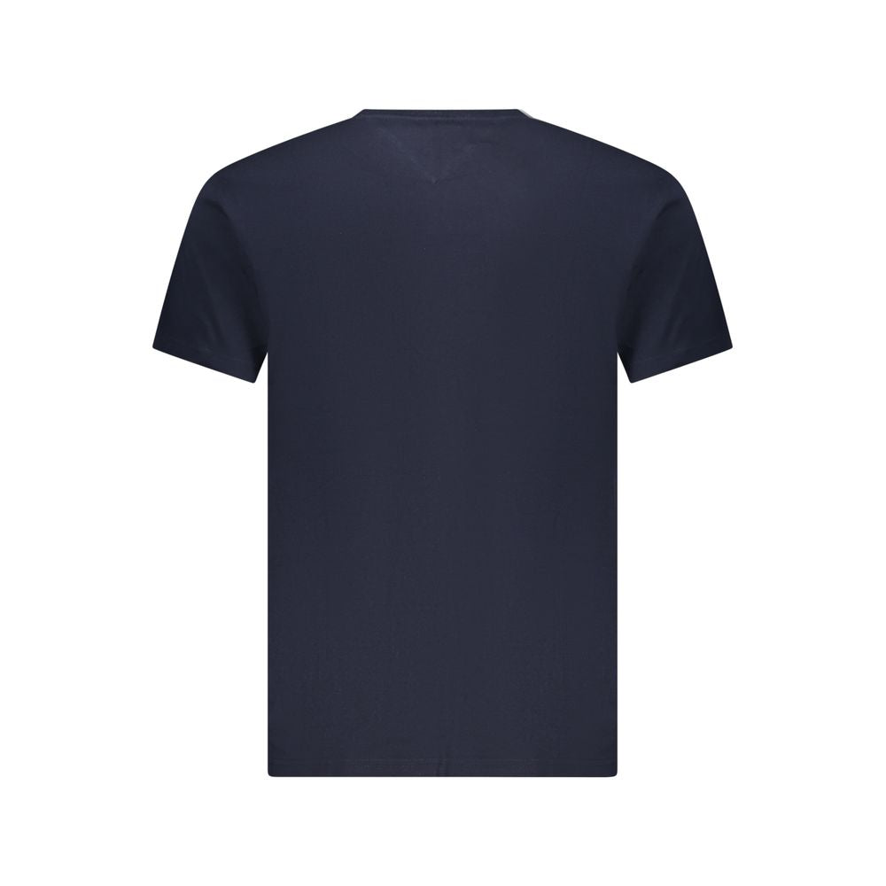 T-Shirt by Tommy Hilfiger for men in cotton blue, signature & print showcases a fashionable silhouette, elegantly detailed with a fashionable and crew neckline for a sophisticated, high-fashion look.