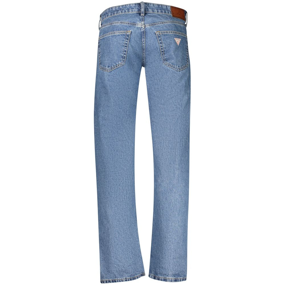 Jeans by Guess Jeans for men in denim cotton blue presents a refined pantology silhouette, artfully defined by a refined pantology straight-leg, long, and a sophisticated .