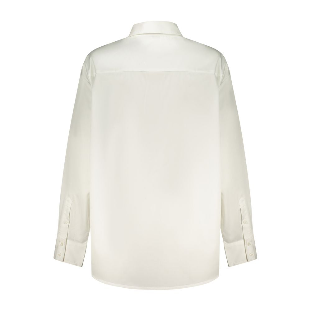 Dress Shirt by Guess Jeans for women in cotton white showcases a sharp silhouette, elegantly detailed with a sharp and sharp .