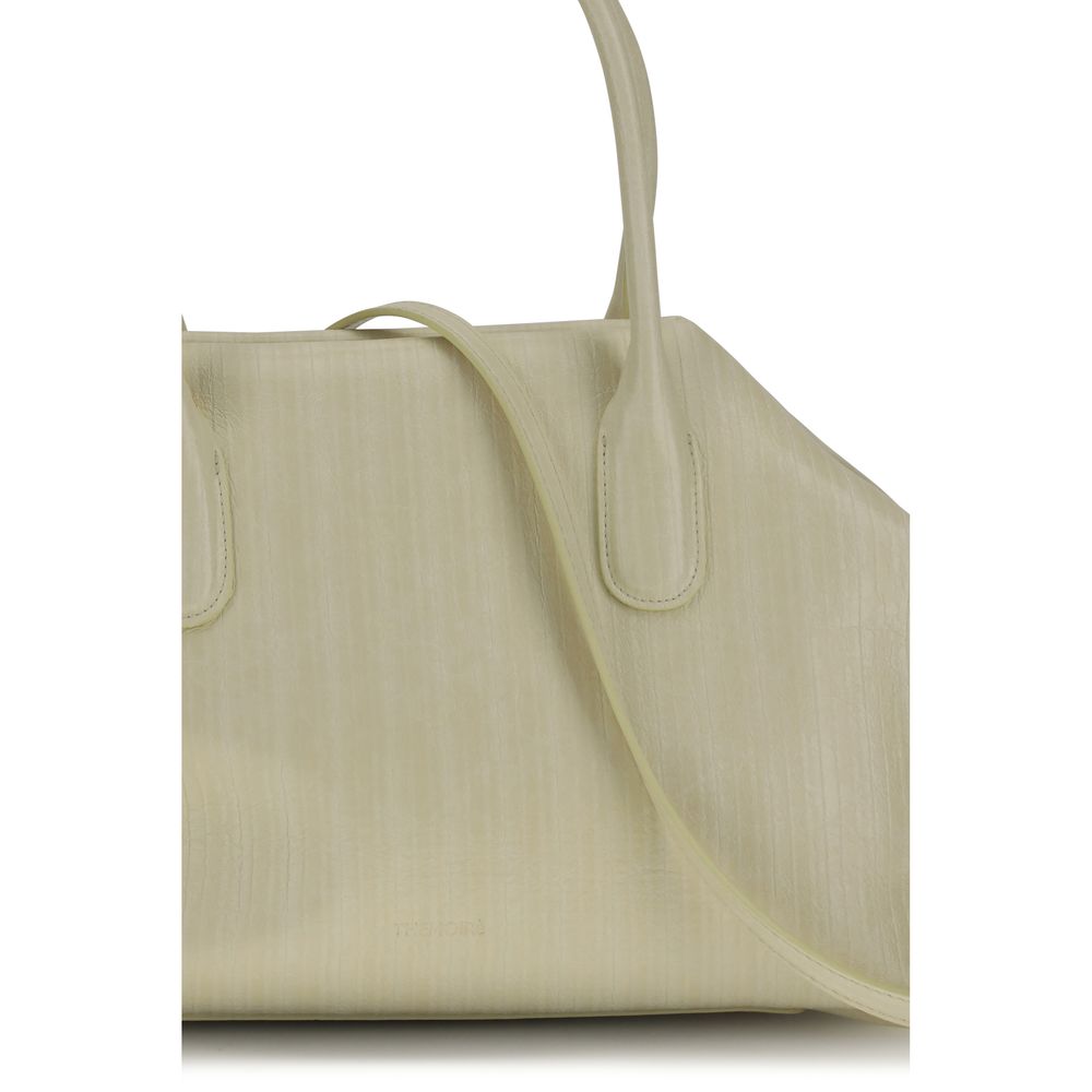 Medium 2-in-1 Shoulder & Crossbody Bag by THEMOIRè for women in polyethylene & polyurethane print & striped features a stately silhouette, showcasing a secure zipper & buckle, ample , and stately crossbody-strap, shoulder-strap, adjustable-strap & handle for a stately finish.