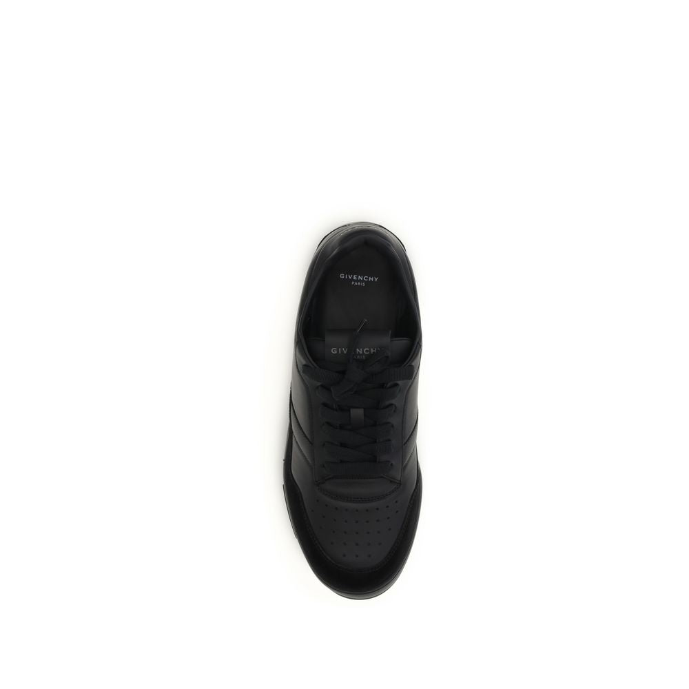 Givenchy Men's Low Top Bos Taurus Calf Leather Sneakers - Black Signature
