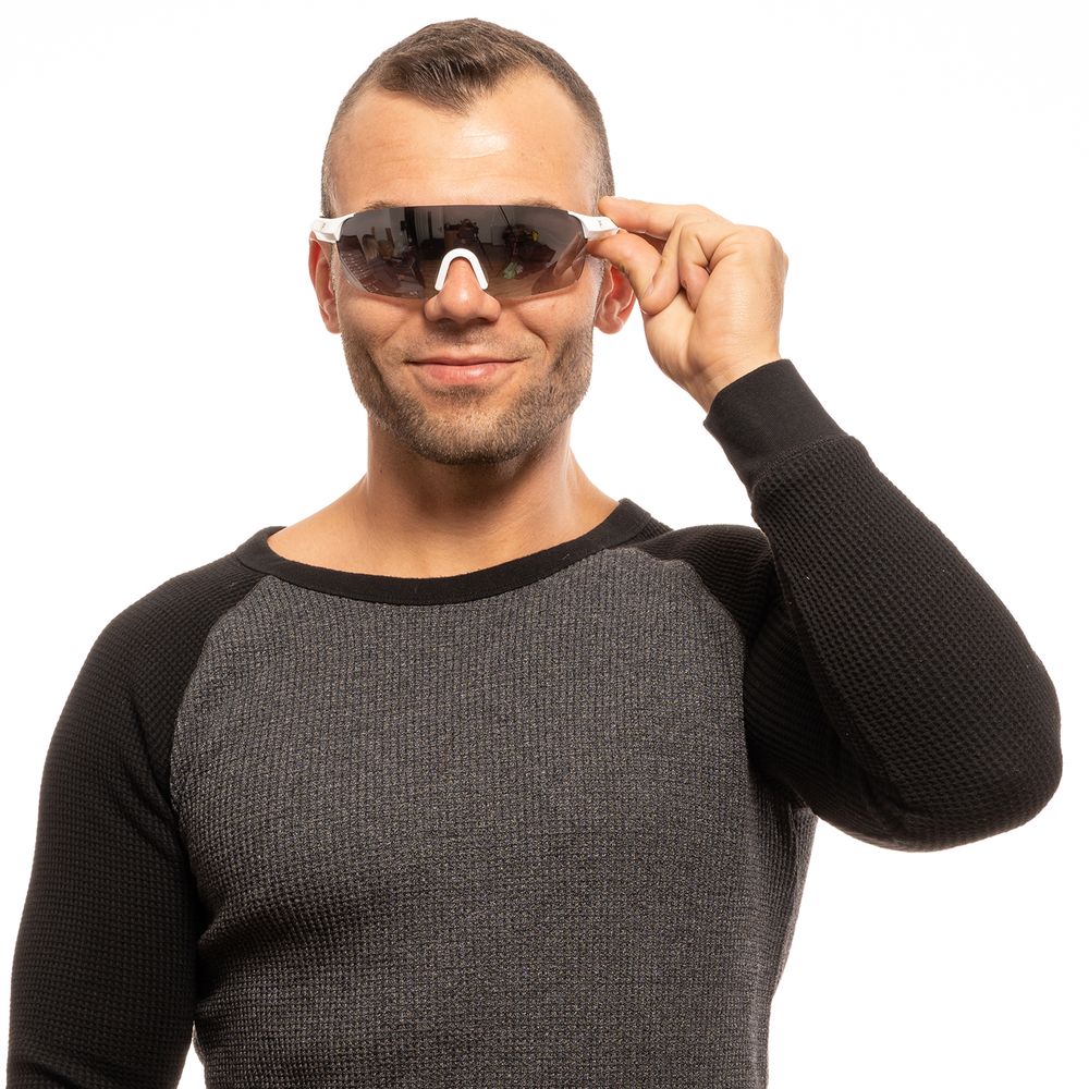 Fila Rimless Mono-Lens Dark-Tint Plastic Sunglasses - White