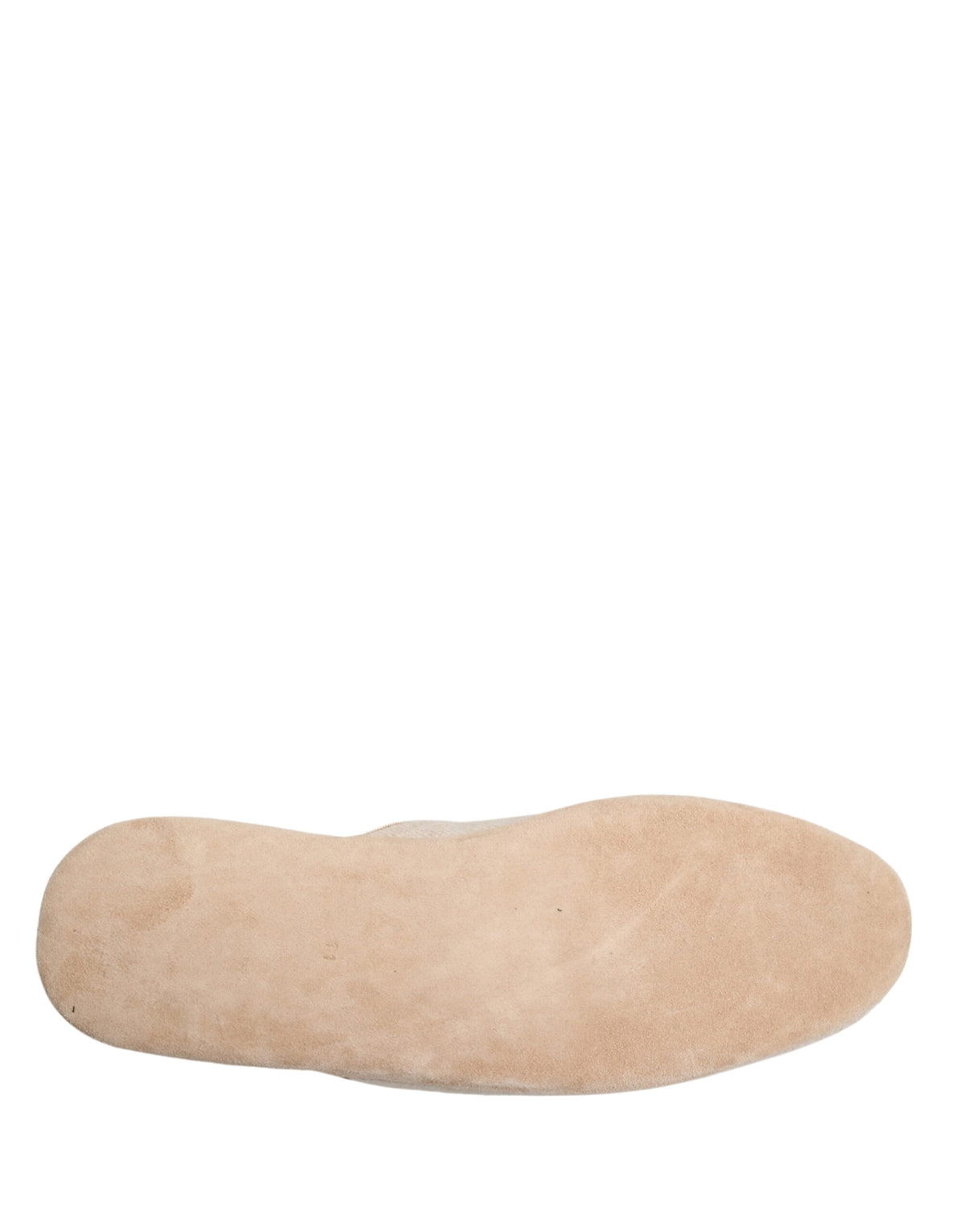 Dolce & Gabbana Men's Wool Flat Slip-On Slider Shoes - Beige Natural Red Signature