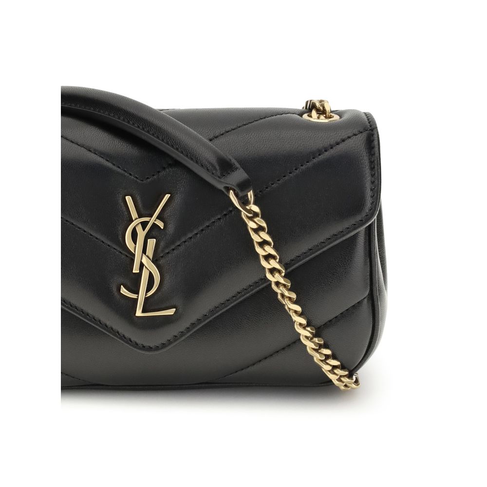 Saint Laurent Lou Lambskin Leather Quilted Shoulder Flap Bag - Black Signature