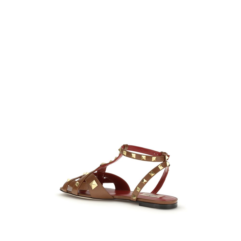Valentino Garavani Women's Goatskin Leather Sandals - Brown