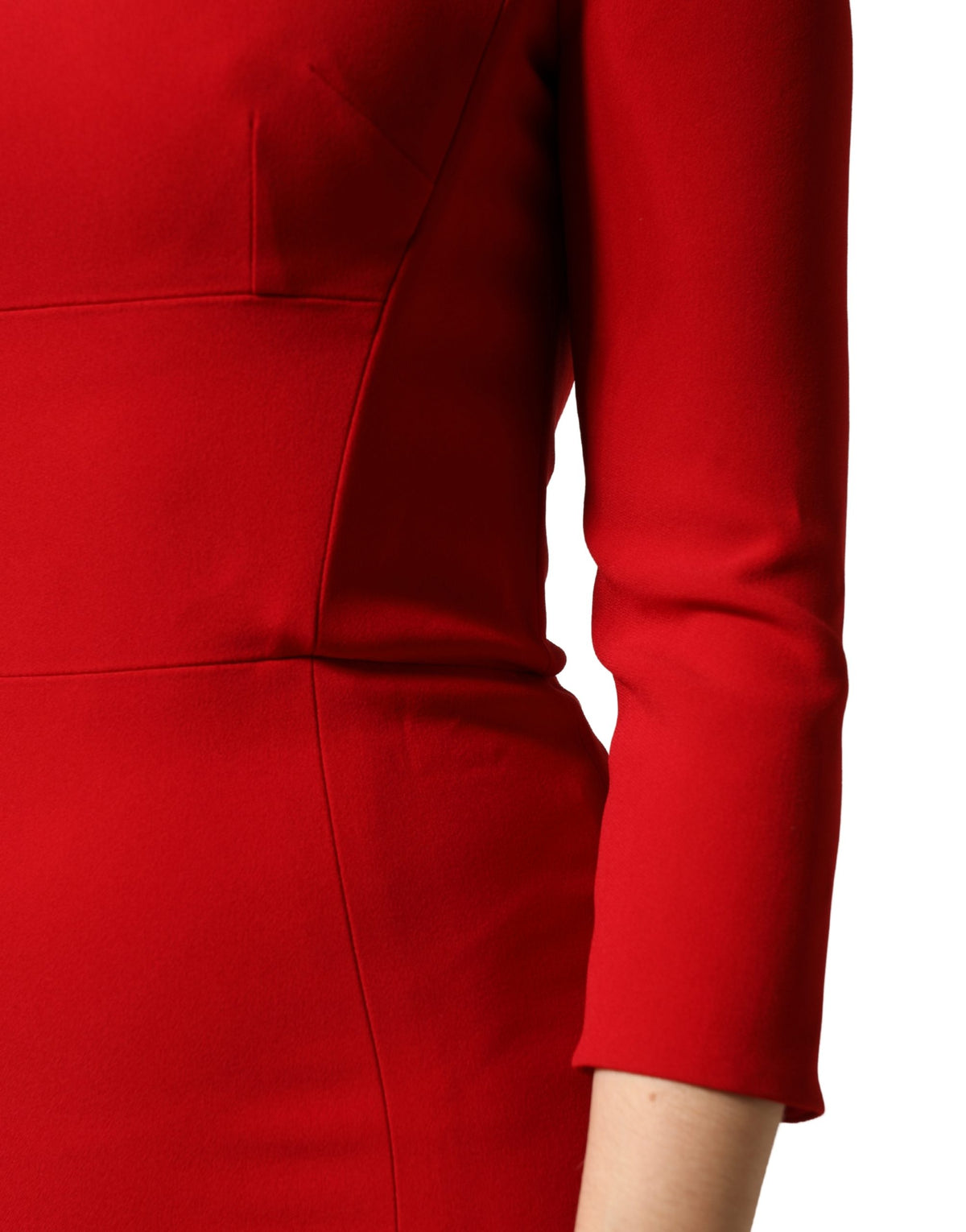 Dolce & Gabbana Women's Gown Mermaid Sheath Bodycon Cocktail Long-Sleeve Nylon Cotton & Silk Long Dress - Red