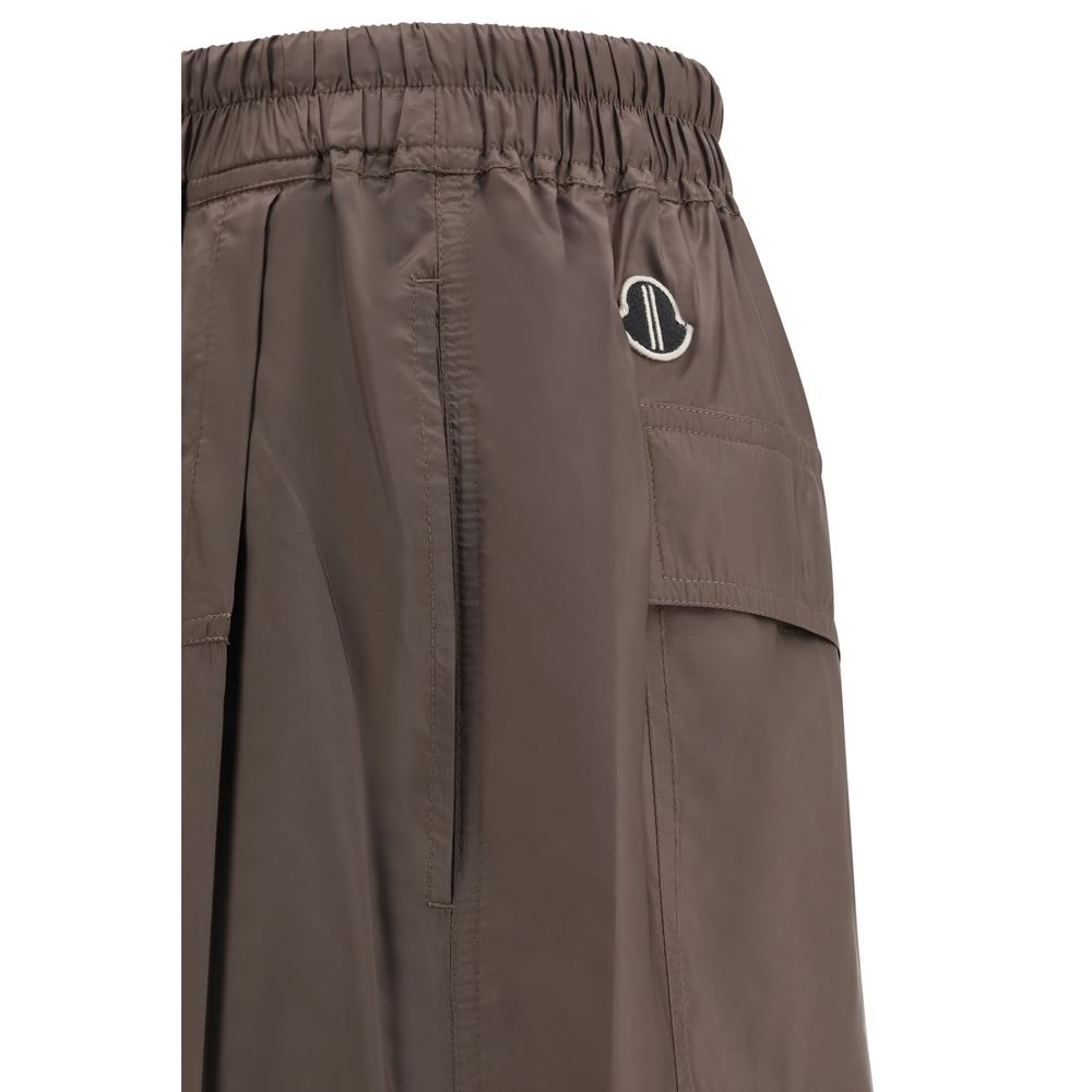 Moncler x Rick Owens Men's Regular Fit Nylon & Polyester Bermuda Shorts - Brown Signature