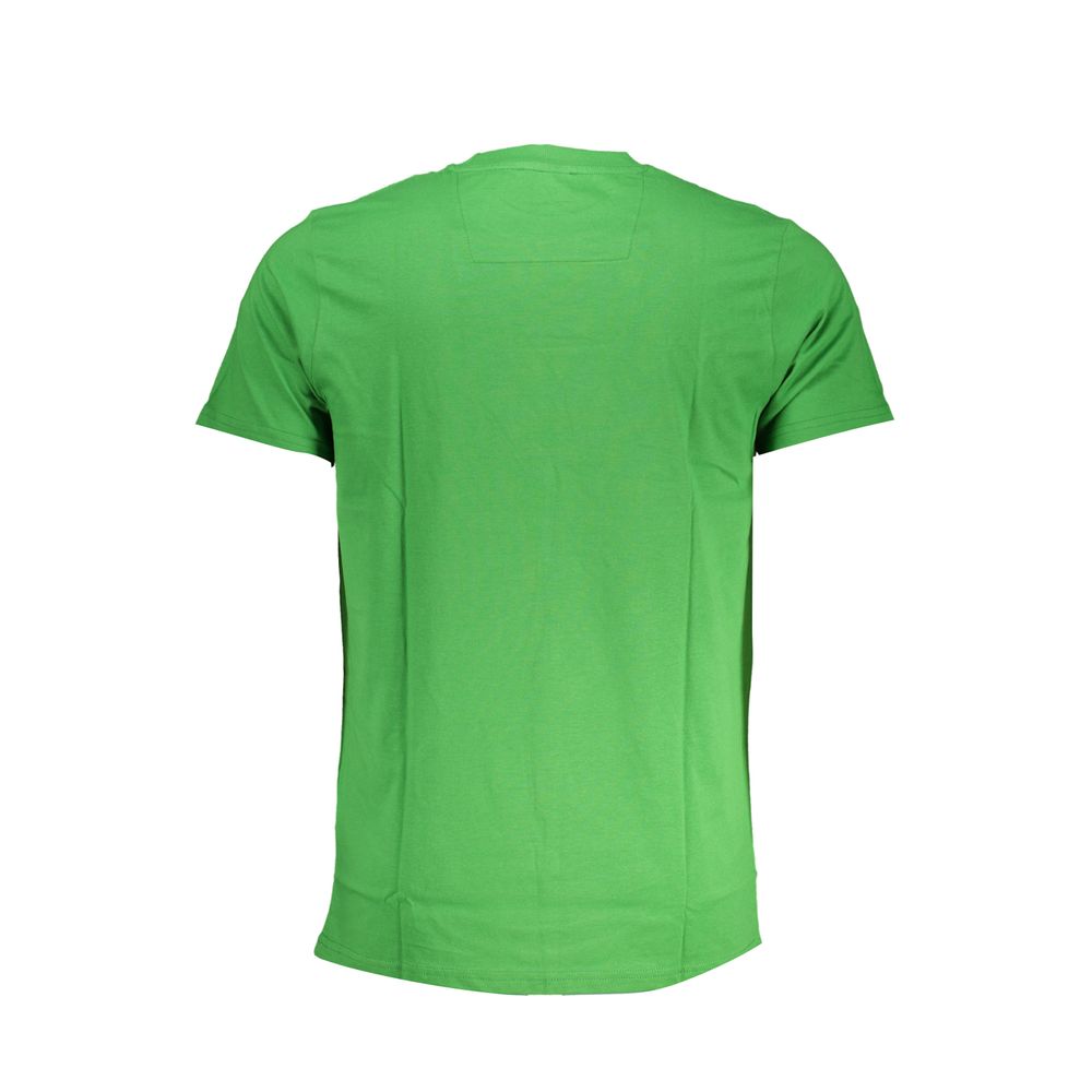 T-Shirt by Cavalli Class for men in cotton green & print features an edgy silhouette, meticulously detailed with a sophisticated and for a truly edgy finish.