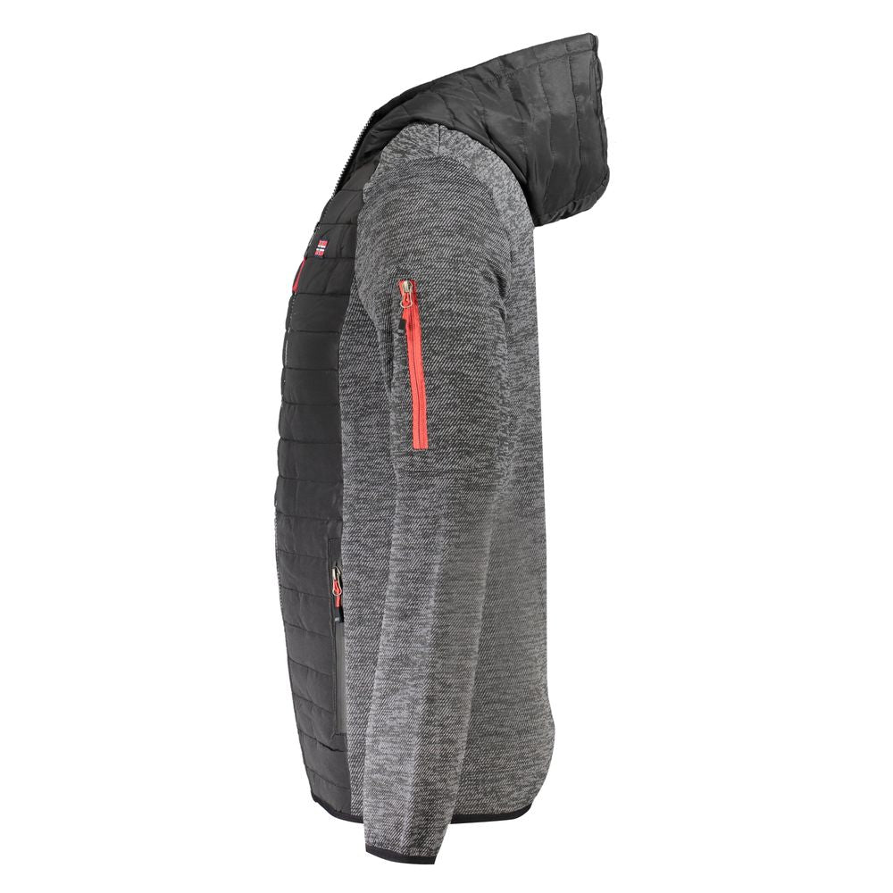 Norway 1963 Men's Polyester Hooded Windbreaker Jacket - Gray