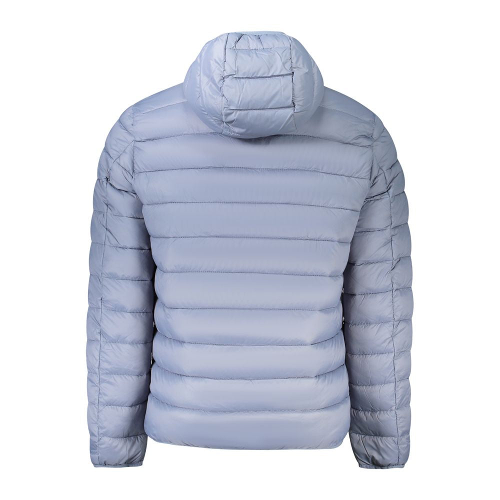 Hooded Overcoat by Norway 1963 for men in polyamide blue & gray features a contemporary silhouette showcasing a contemporary hooded neckline and refined pockets & hooded for a sophisticated finish.