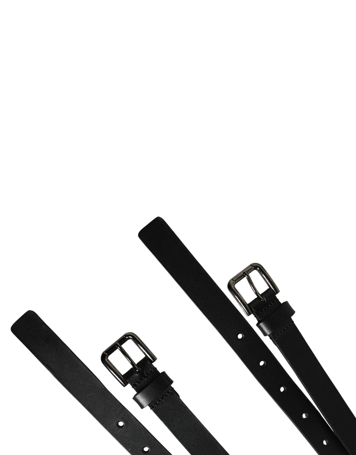 Dolce & Gabbana Calfskin Leather Belt - Black Silver