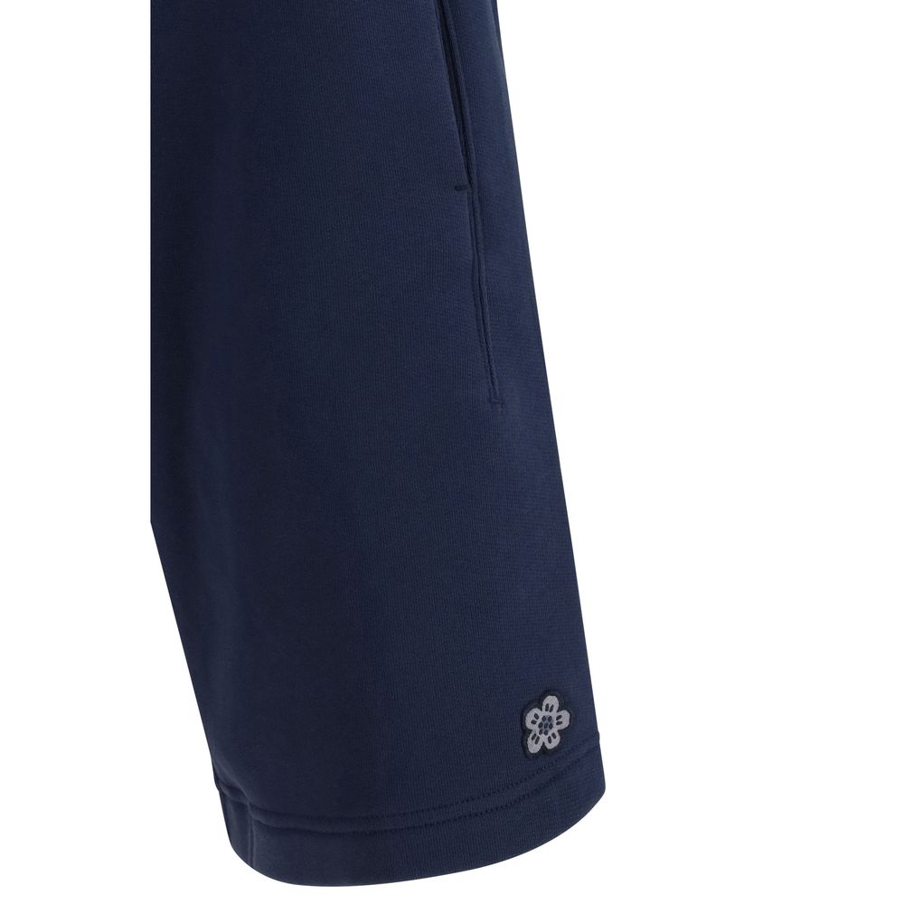 Kenzo Men's Regular Fit Slim Stretch Polyamide Cotton Bermuda Shorts - Blue Brown Natural