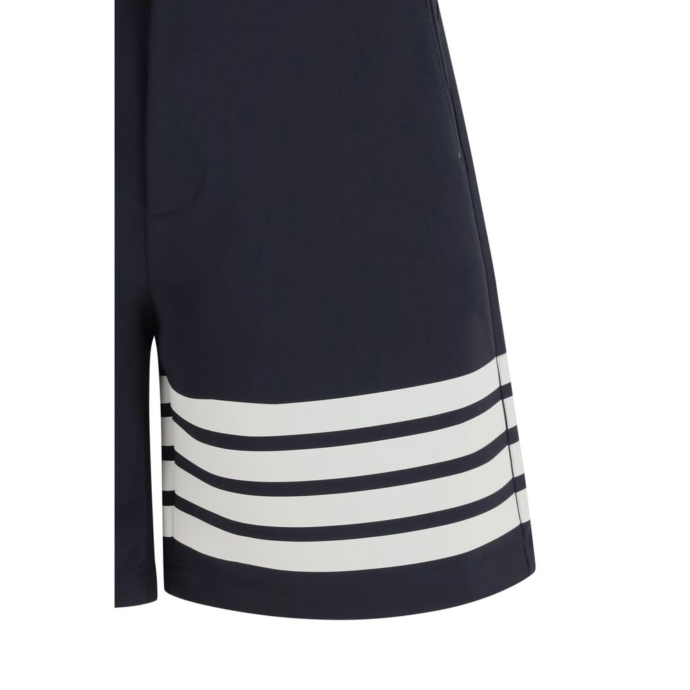 Thom Browne Men's Regular Fit Stretch Polyamide & Viscose Bermuda Shorts - Blue