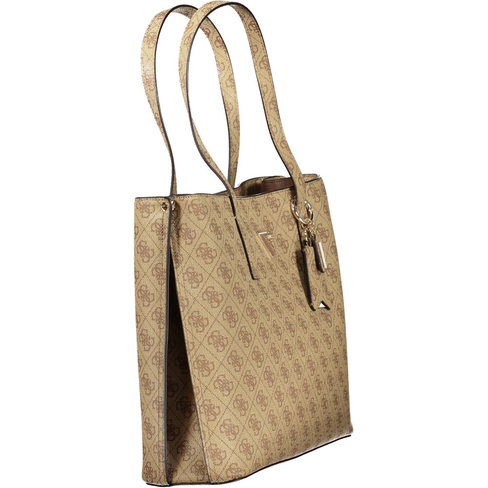 Guess Jeans Meridian Noelle Polyurethane Handbag - Beige