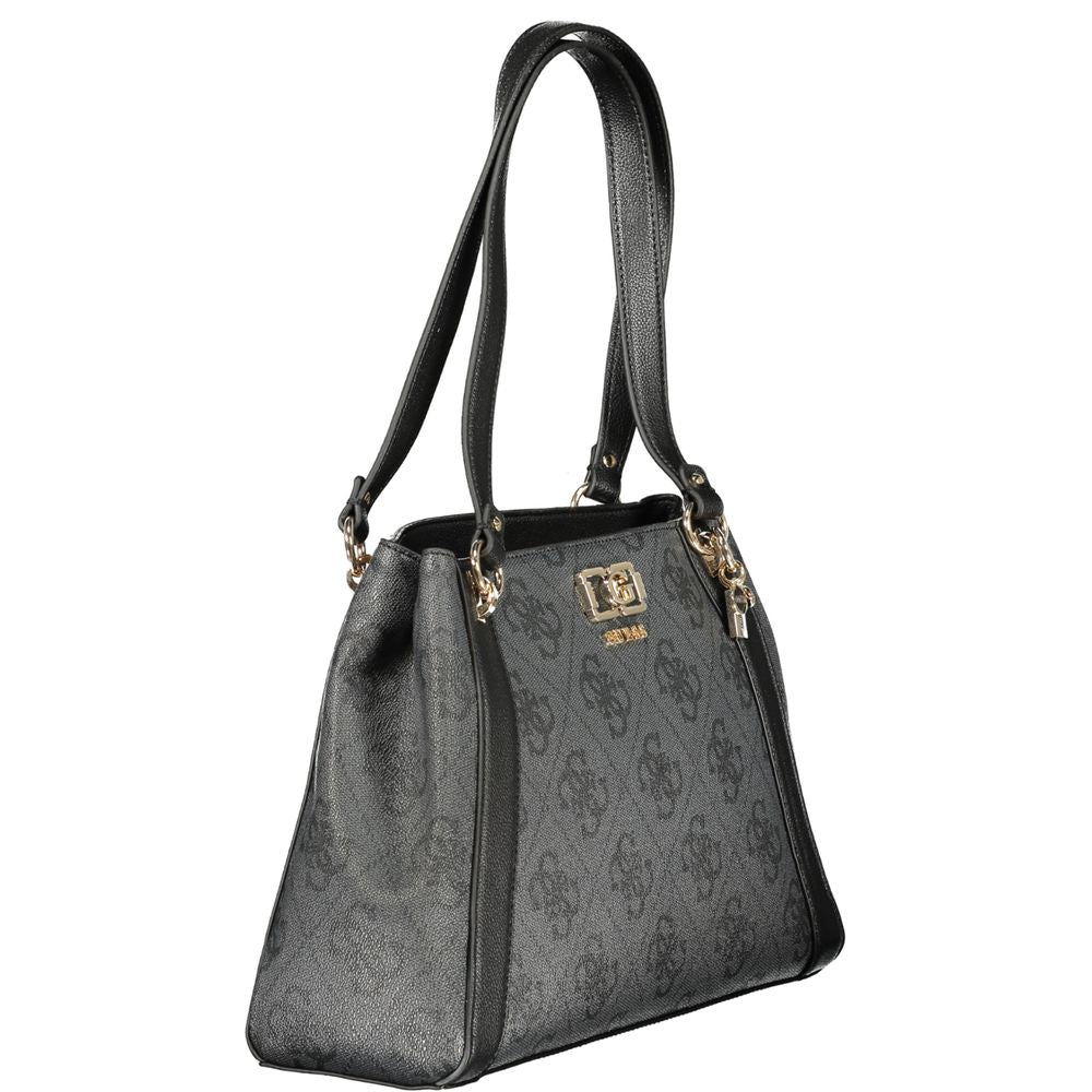 Guess Jeans Karnilla Logo Bag Polyurethane Handbag - Black