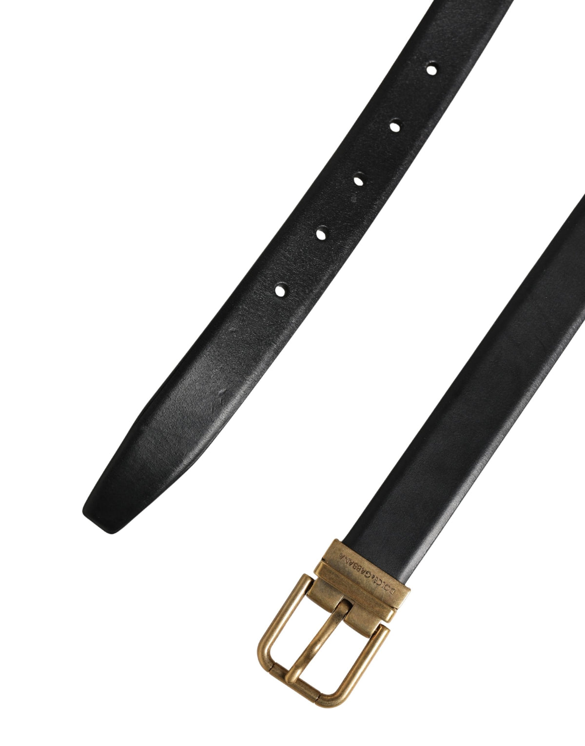 Dolce & Gabbana Calf Leather Belt - Black Gold