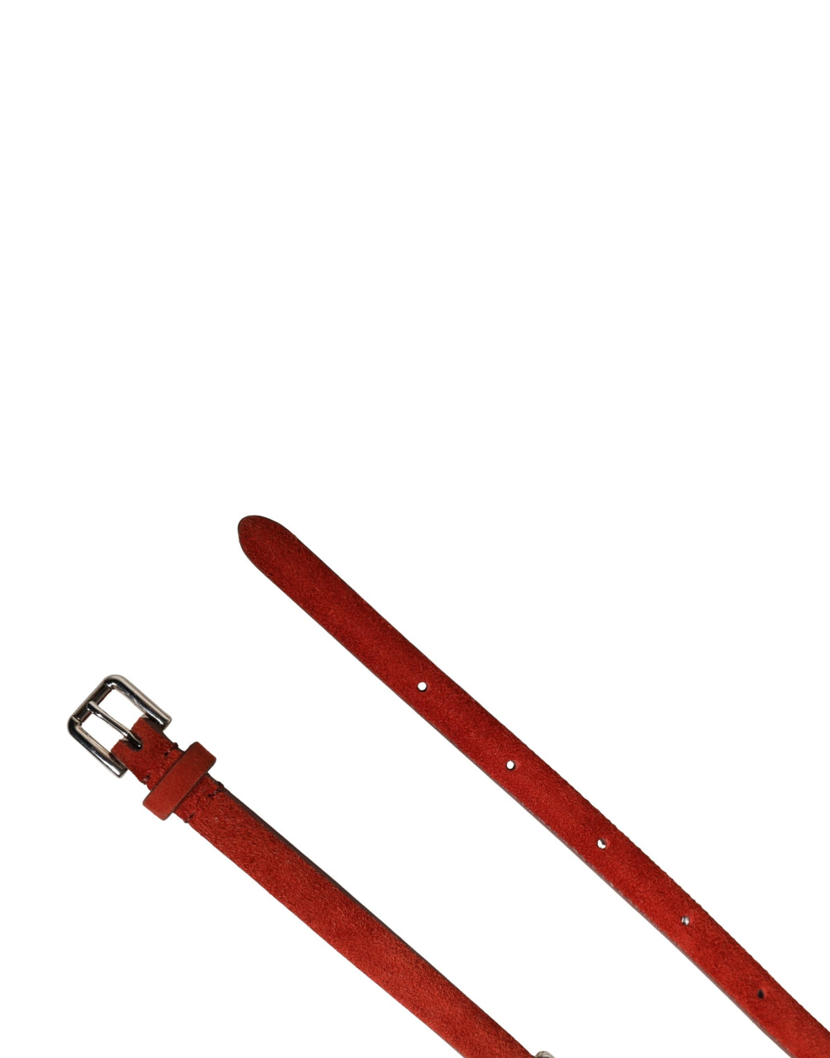 Dolce & Gabbana Velvet Calf & Goat Leather Crystal Belt - Red Silver