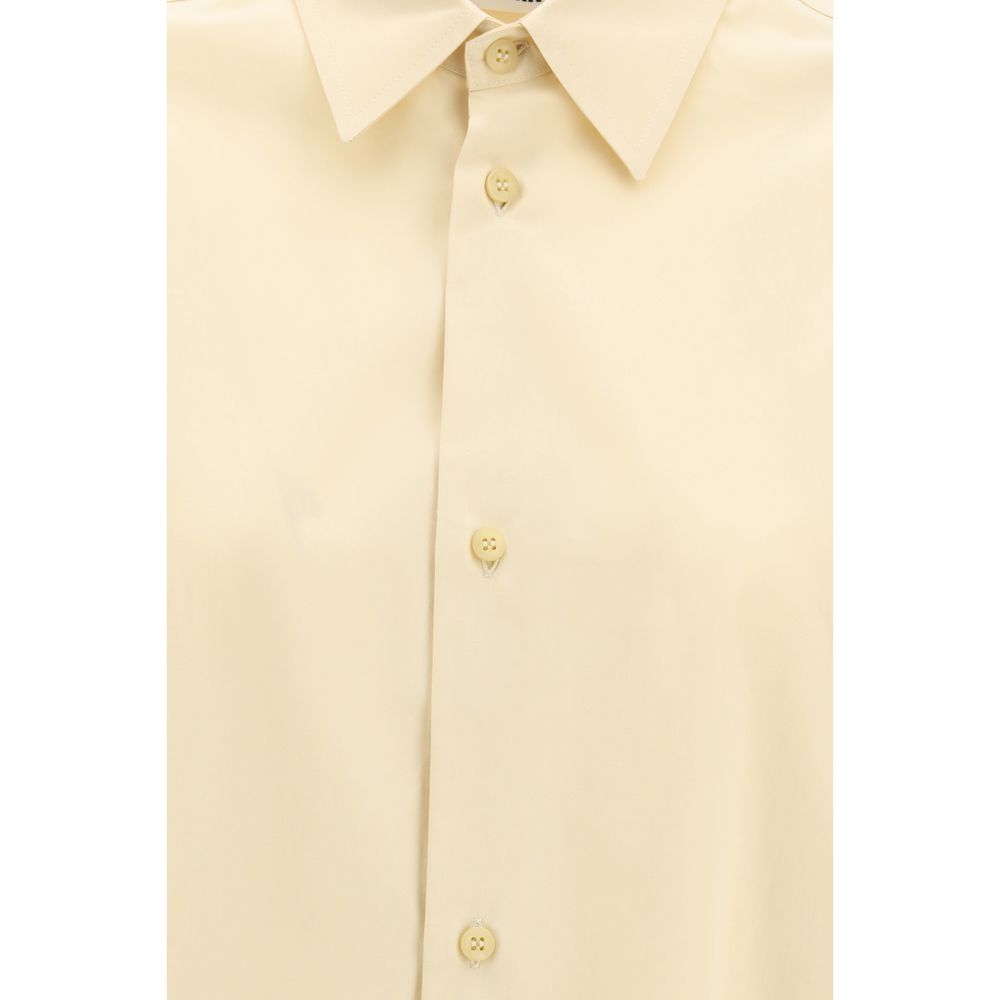 Darkpark Women's Straight Relaxed Fit Oversized Long-Sleeve Cotton Dress Shirt - Beige