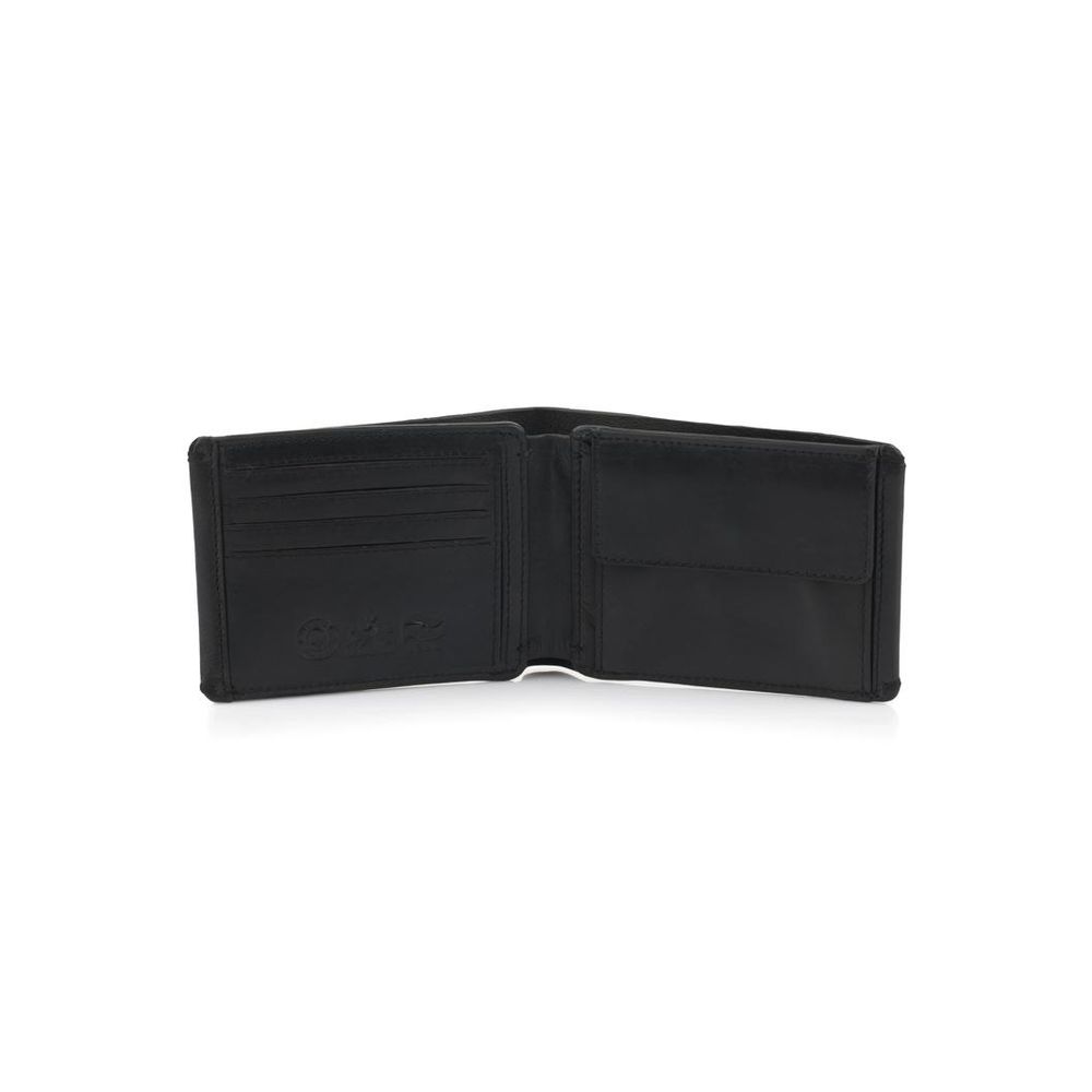 La Martina Polyester Polyurethane Leather & Denim Wallet - Black
