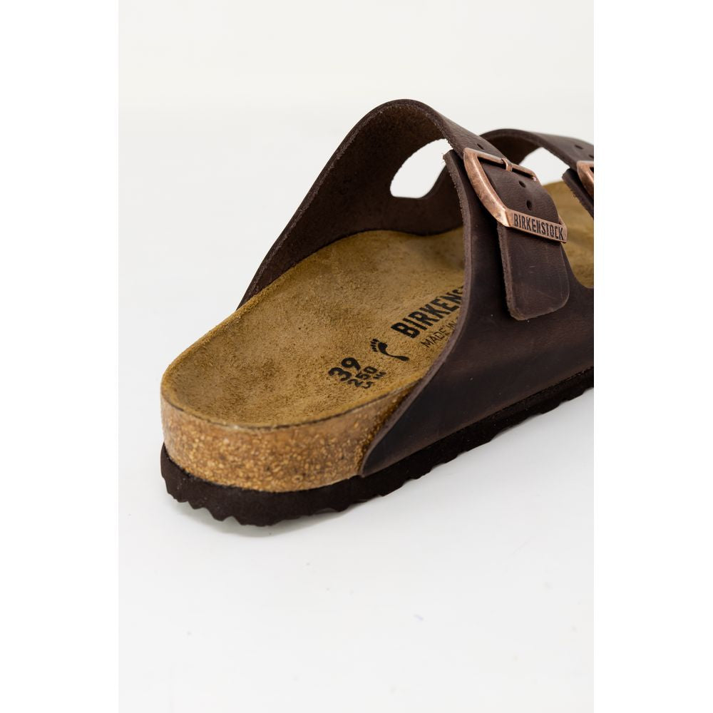 Birkenstock Women's Synthetic Suede Leather Slider Slippers - Brown