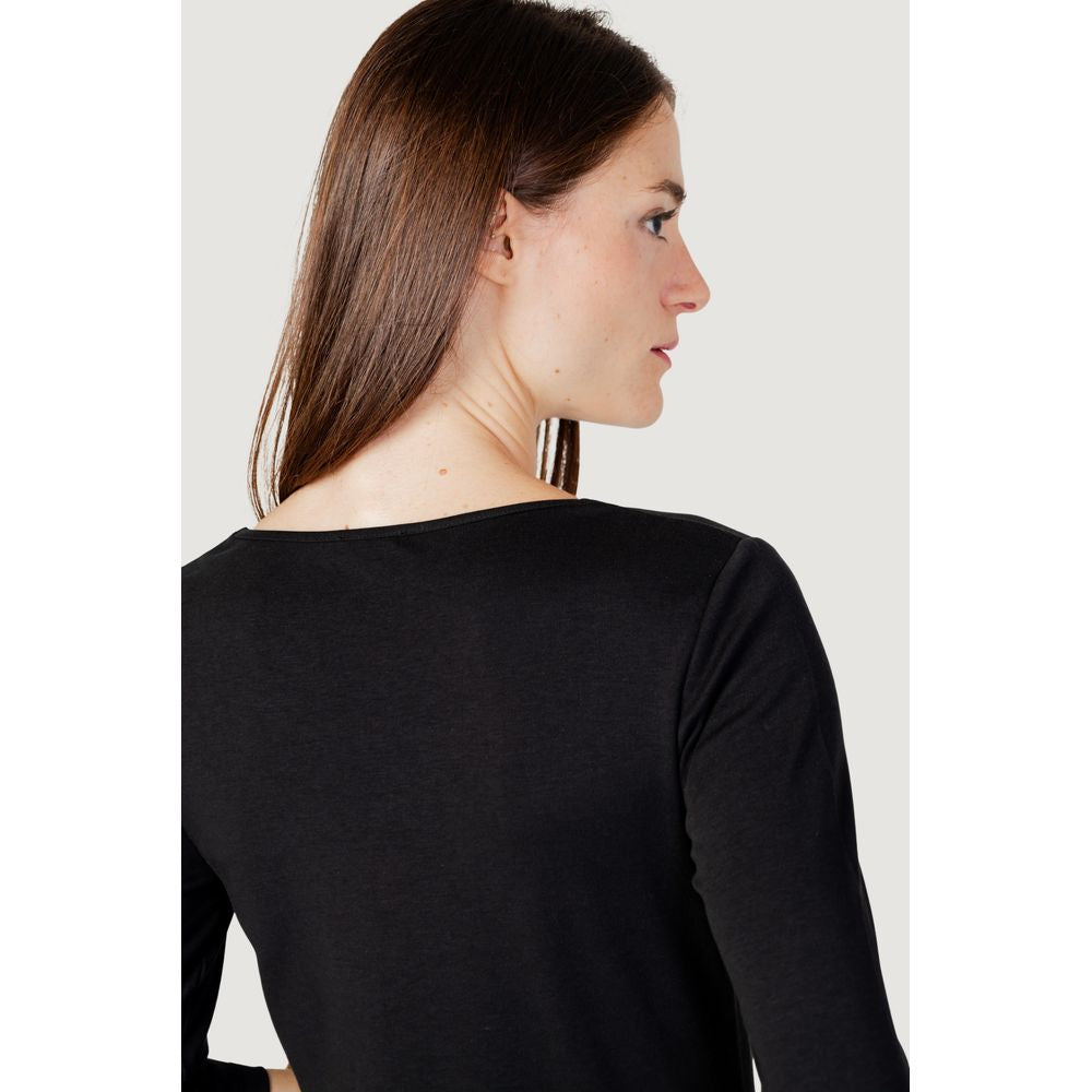 Street One Women's Three-Quarter-Sleeve; Long-Sleeve Round-Neck Modal & Cotton T-Shirt - Black