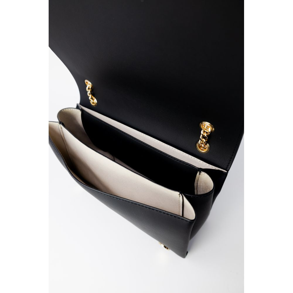 Love Moschino Polyethylene Leather Medium Shoulder Evening Handbag - Black Gold