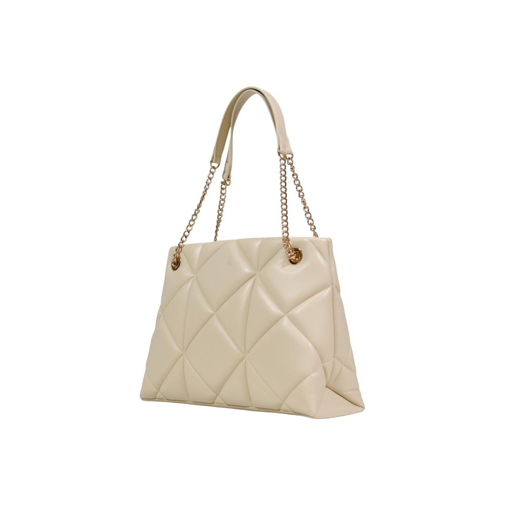 Love Moschino Quilted Leather & Metal Handbag - Beige Gold