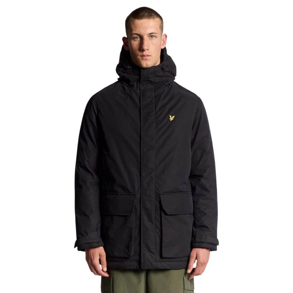 Lyle & Scott Men's Thermal Stretch Polyester Hooded Parka - Black
