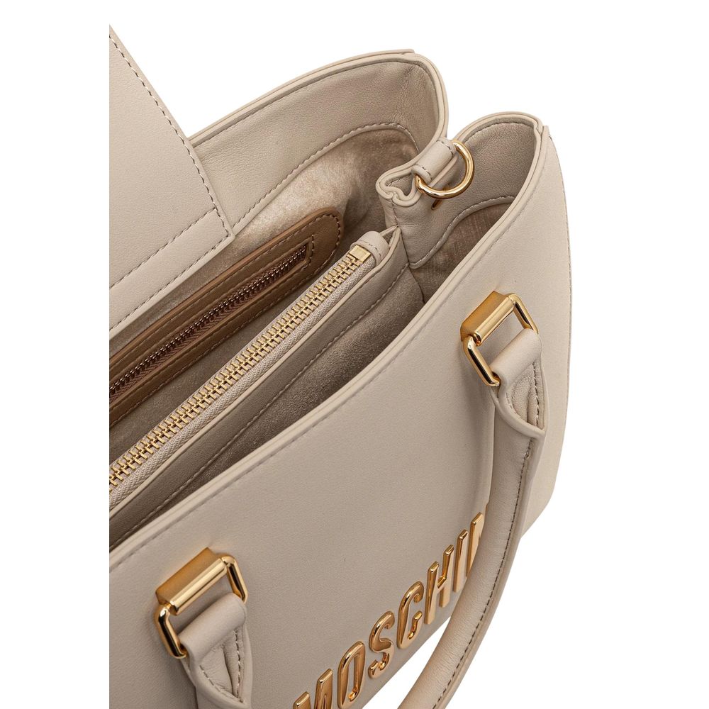Love Moschino Polyethylene & Polyurethane Shoulder Handbag - Beige Gold