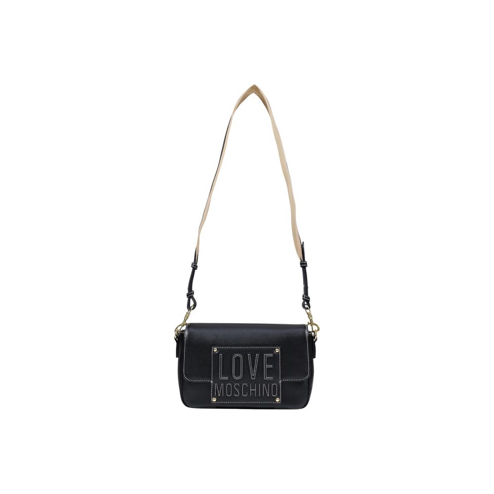 Love Moschino Polyethylene & Polyurethane Small Crossbody Handbag - Black Gold