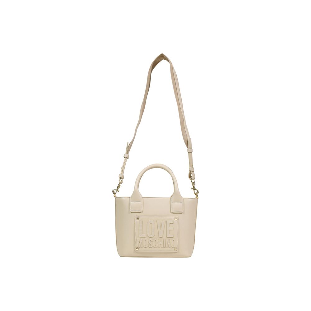 Shoulder Handbag by Love Moschino for women in polyethylene & polyurethane cream features a ornamental silhouette, showcasing a secure , ample , and ornamental shoulder-strap, adjustable-strap, detachable-strap & handle for a sophisticated look.
