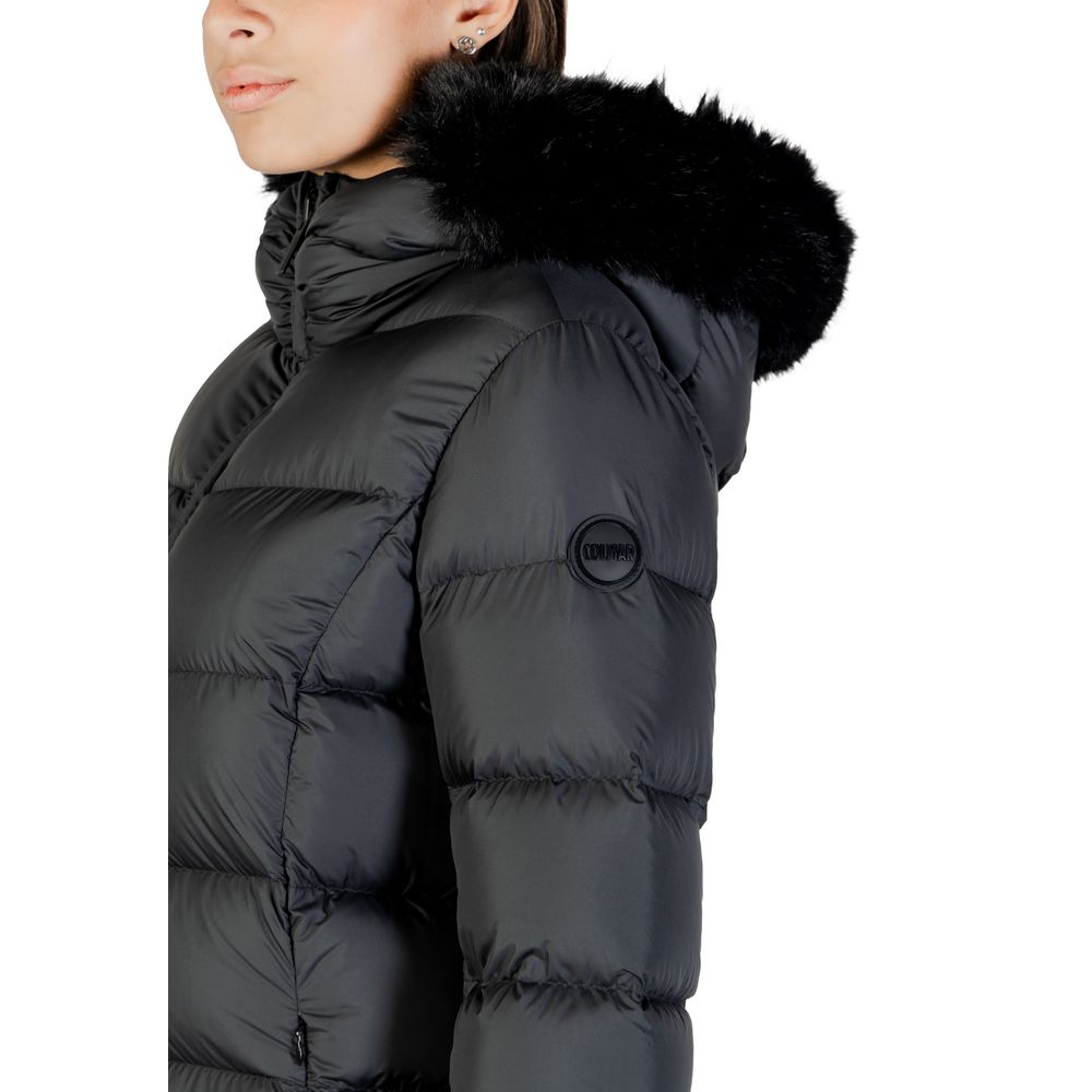 Colmar Originals Women's Lightweight Quilted Down Thermal Polyester Faux Fur Hooded Overcoat - Black