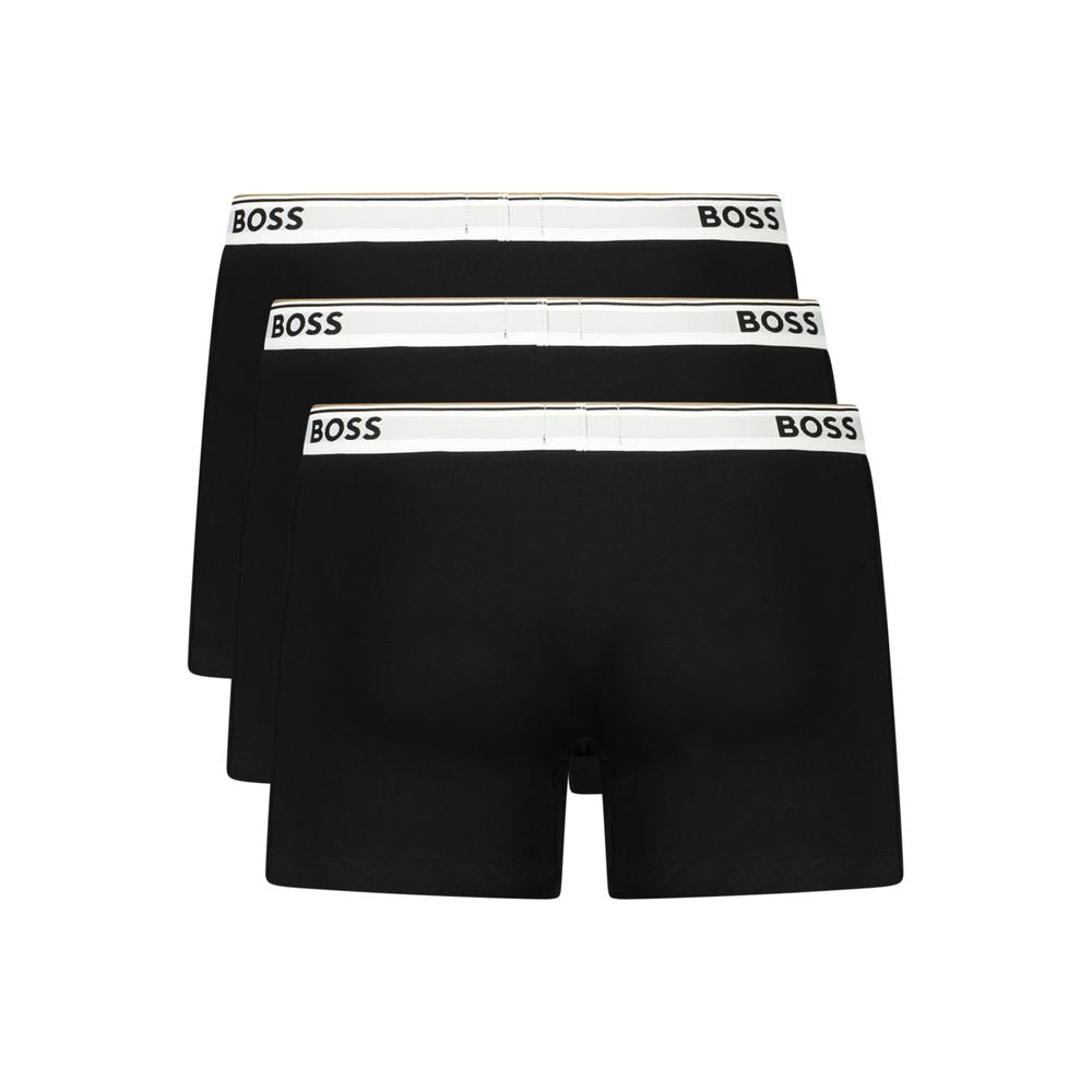 Underwear Boxer Shorts by Hugo Boss for men in stretch cotton black features an sleek fit, showcasing the sleek design of this Men's Stretch Cotton Underwear Boxer Shorts.