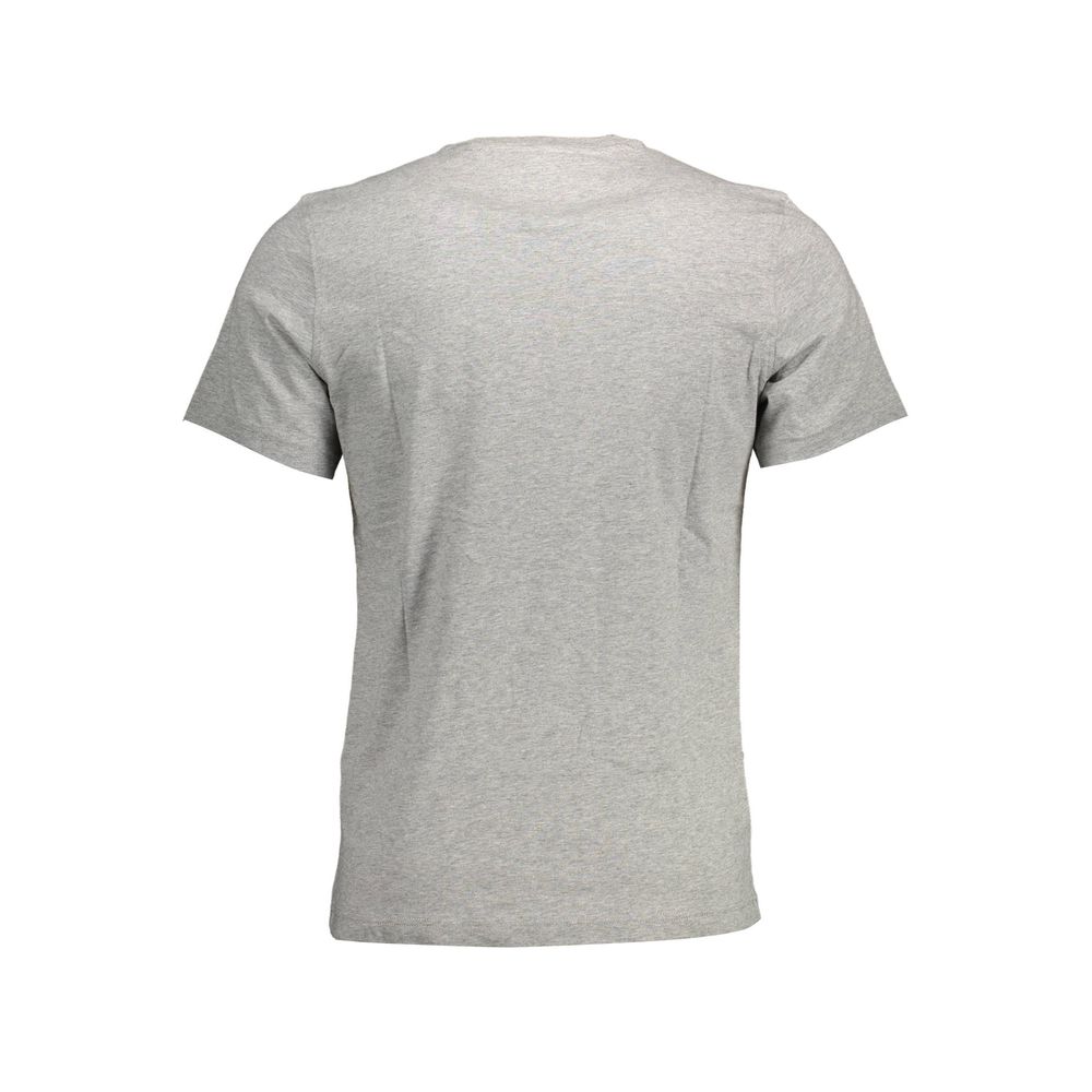 T-Shirt by Tommy Hilfiger for men in organic cotton gray & signature showcases a chic silhouette, artfully detailed with a chic and for a chic finish.