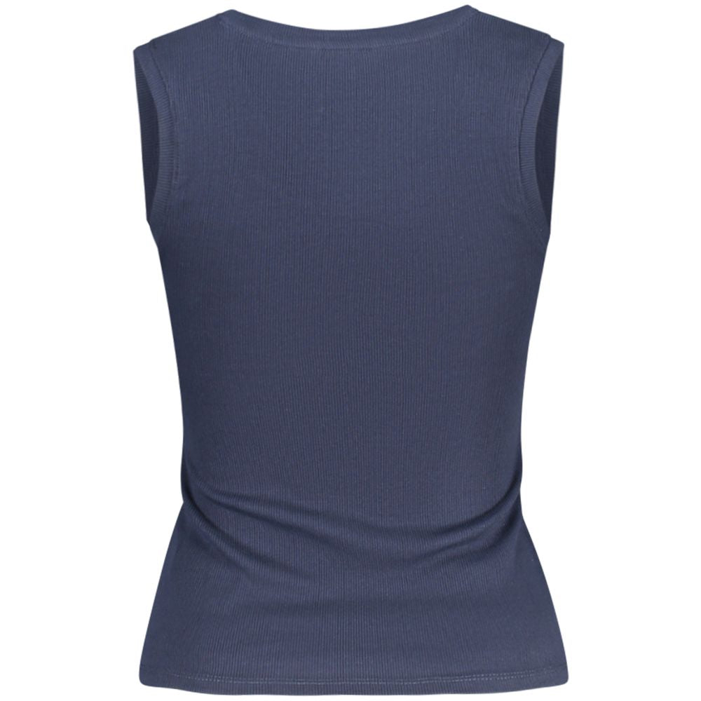 Tank Top by Tommy Hilfiger for women in stretch cotton blue features an bespeak silhouette, showcasing an bespeak and bespeak wide-neck neckline for a truly sophisticated look.