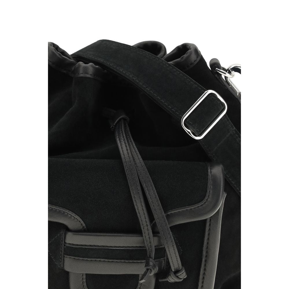 Pierre Hardy Alpha Bos Taurus Suede Calfskin Leather Bucket Handbag - Black