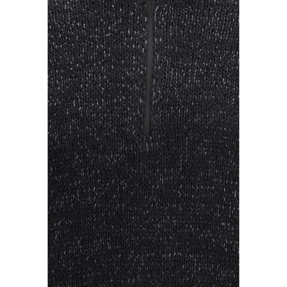 LAMINAR Men's Regular Fit High Collar Polyamide Cotton Sweatshirt - Black