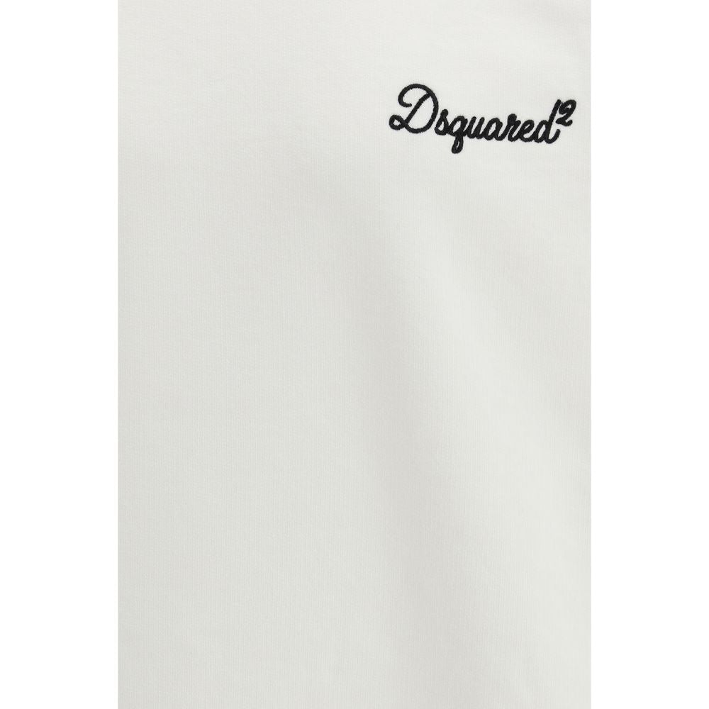Sweatshirt by Dsquared² for men in cotton white features an provocated silhouette, detailed with a provocated and a refined for a sophisticated aesthetic.