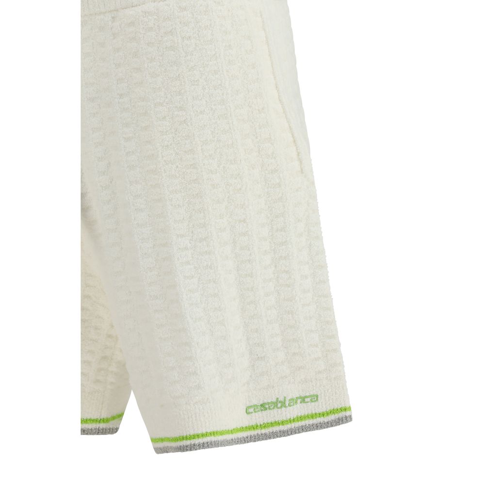 Bermuda Shorts by Casablanca for men in cotton white, jacquard & signature presents a sleek silhouette, featuring a sleek regular-fit with a refined short and a sophisticated .