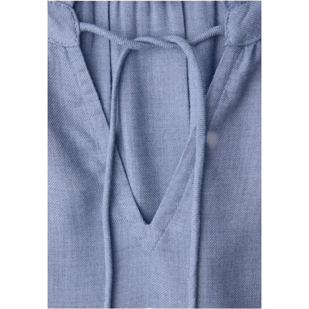 Street One Women's Lightweight Long-Sleeve V-Neck Viscose Shirt - Light Blue