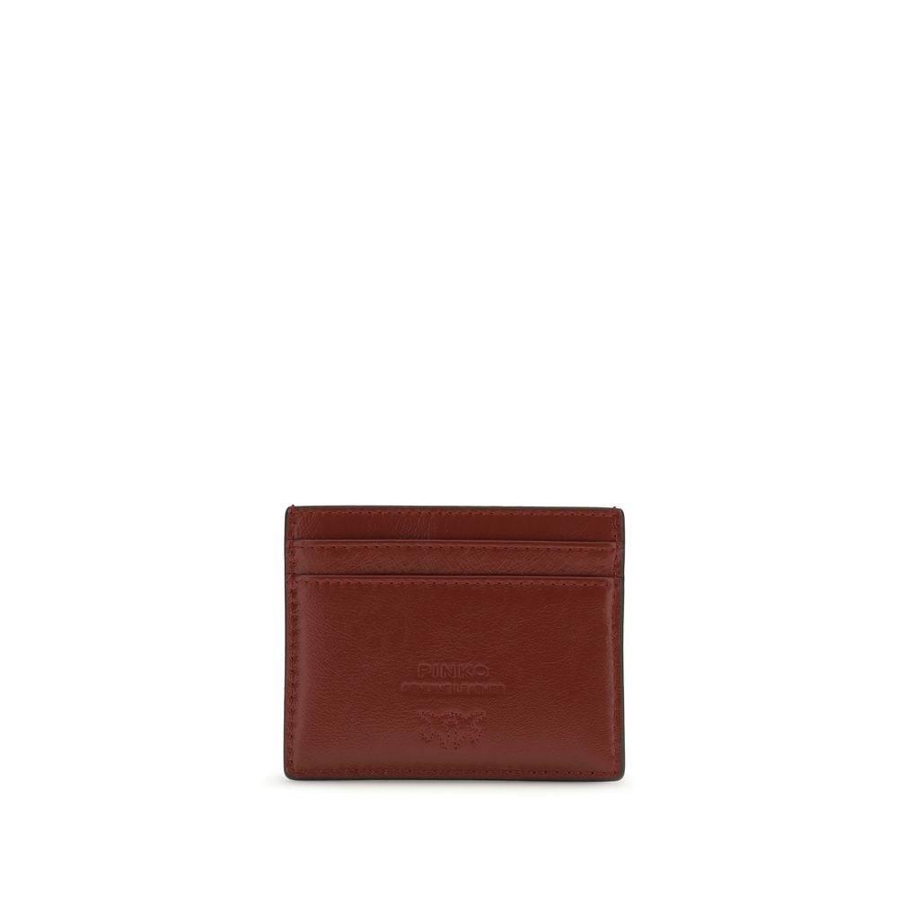 PINKO Love Birds Bos Taurus Calf Leather Cardholder Wallet - Multicolor