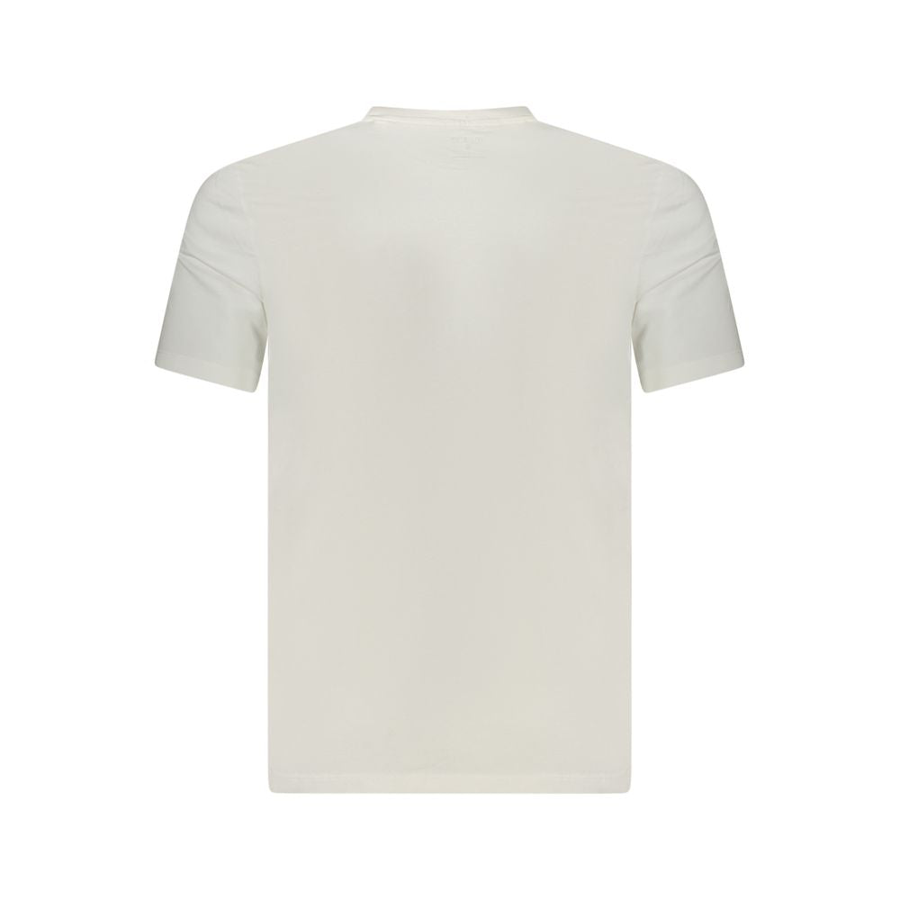 T-Shirt by Guess Jeans for men in organic cotton white & print showcases a unassuming silhouette, artfully detailed with a refined and unassuming for a sophisticated, contemporary look.