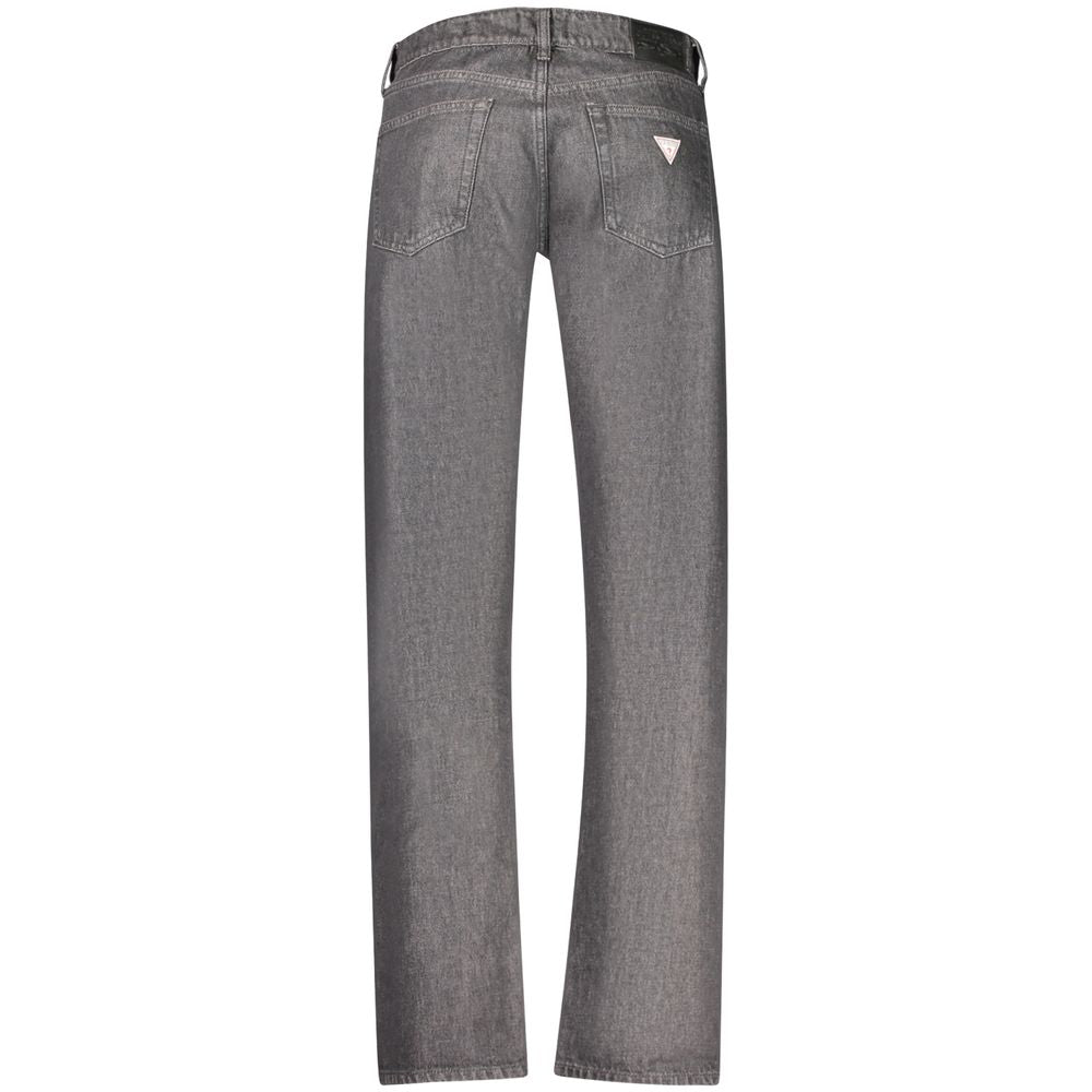 Jeans by Guess Jeans for men in denim cotton black features a polished silhouette with a polished straight-leg, reaching a polished long and finished with a polished .