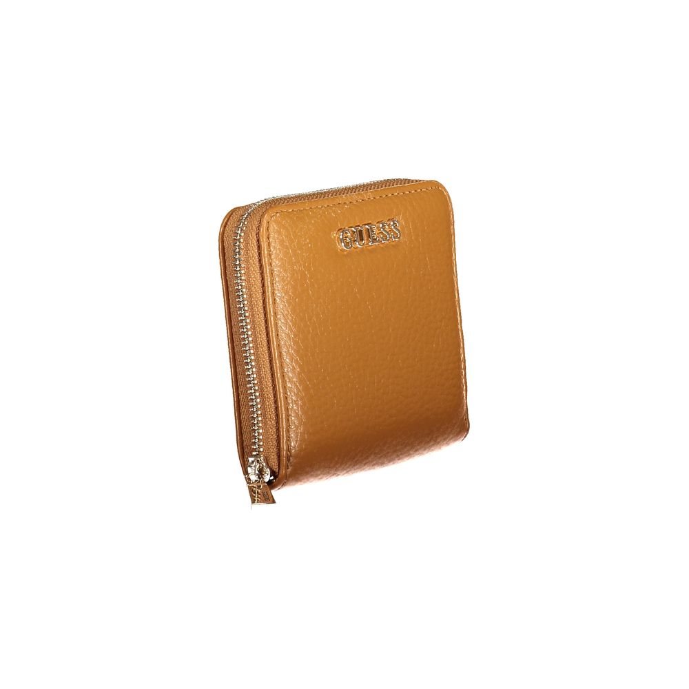 Wallet by Guess Jeans for women in polyurethane brown presents a streamlined silhouette, showcasing the sophisticated design of the Jessa Polyurethane Wallet collection with functional coin-purse.