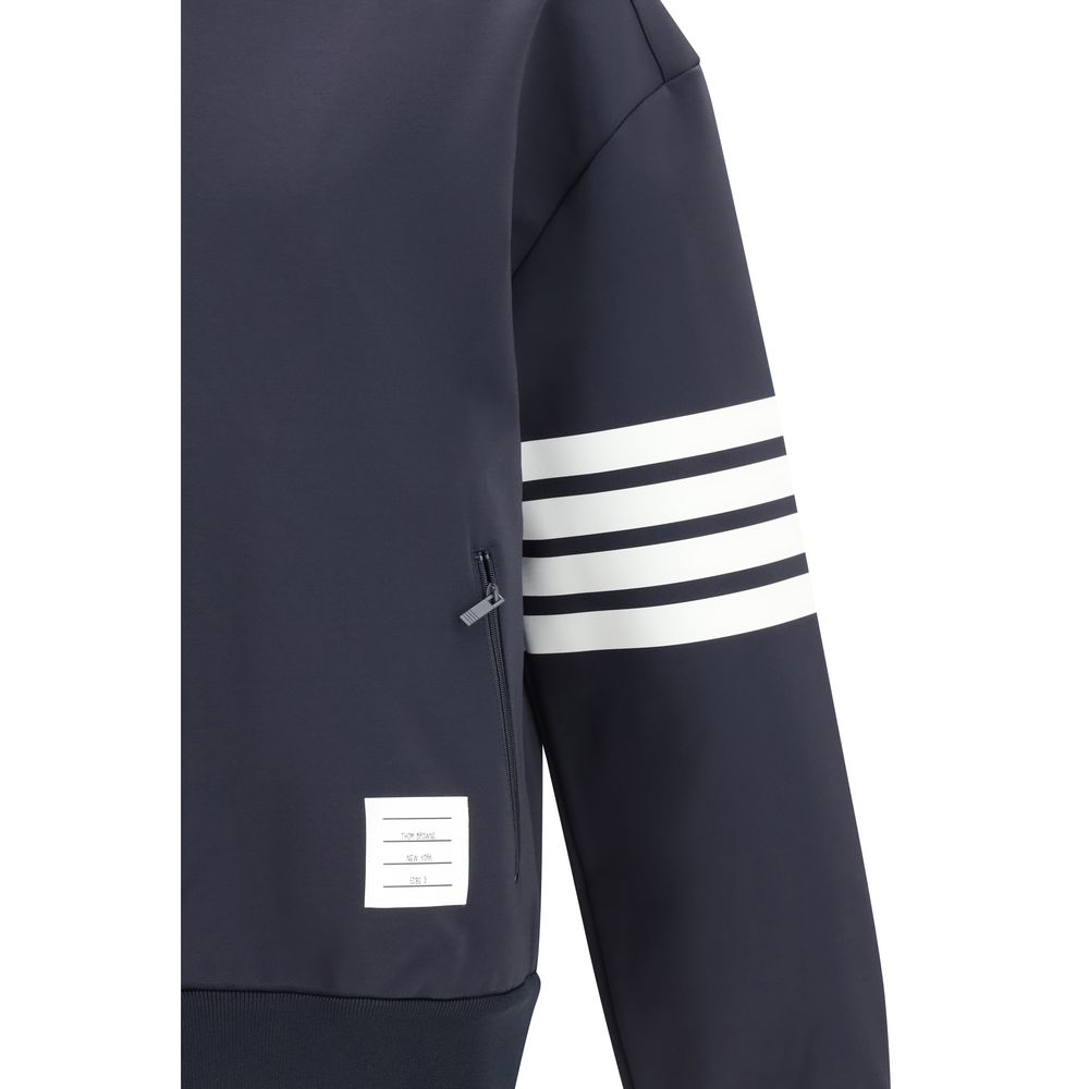 Thom Browne Men's Stretch Polyamide Viscose Bomber Jacket - Blue