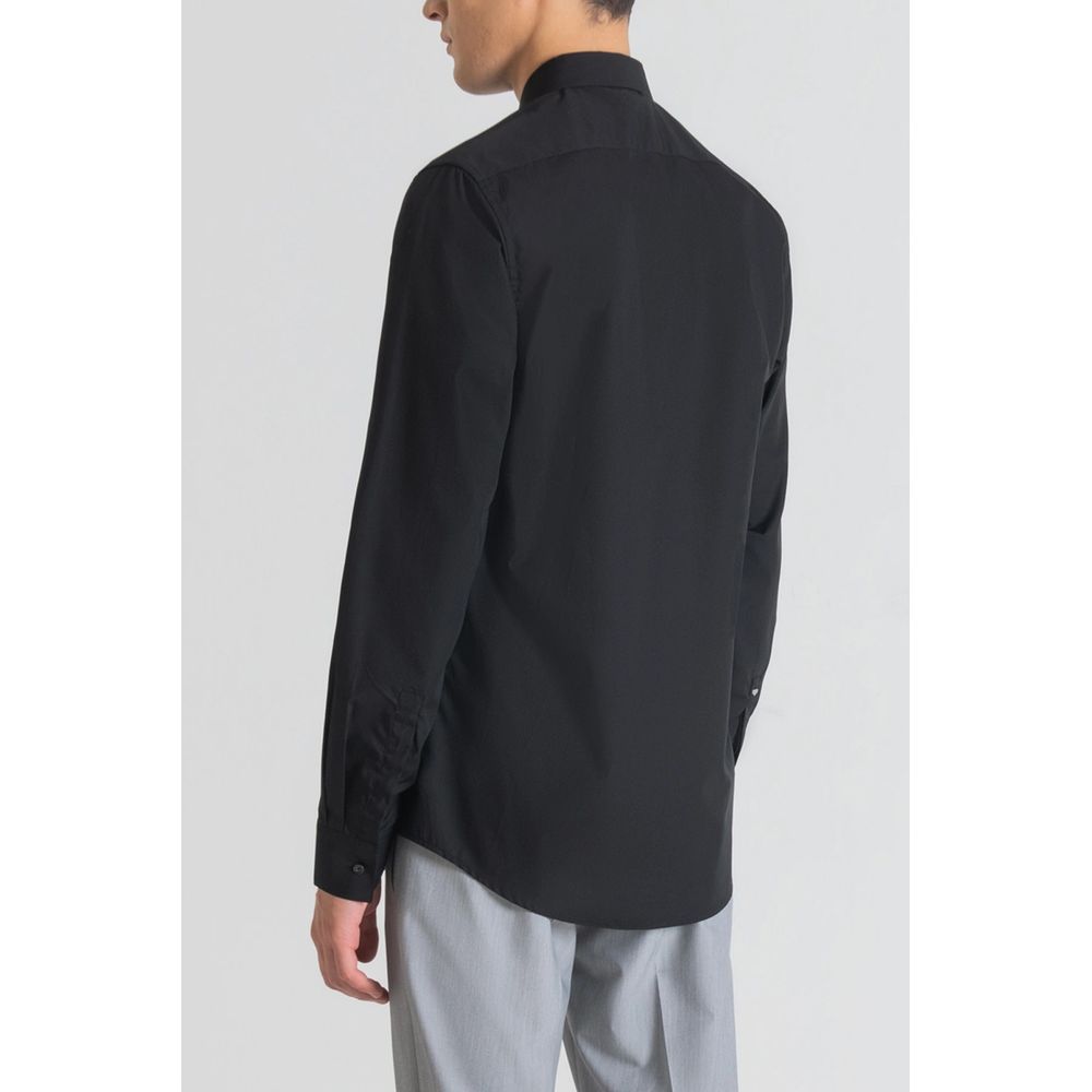 Antony Morato Men's Long-Sleeve Cotton Shirt - Black