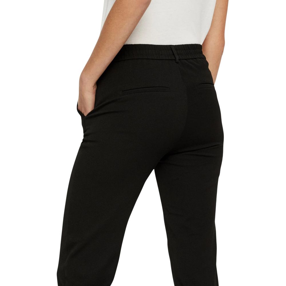 Vero Moda Women's Straight-Leg Regular-Fit Stretch Viscose Polyester Trousers - Black